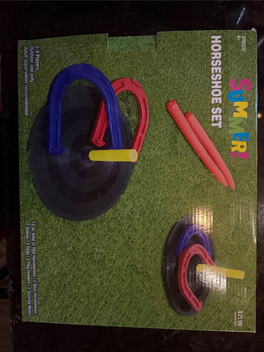 Kids Horseshoe Toss Game Set - Red, Blue, Yellow